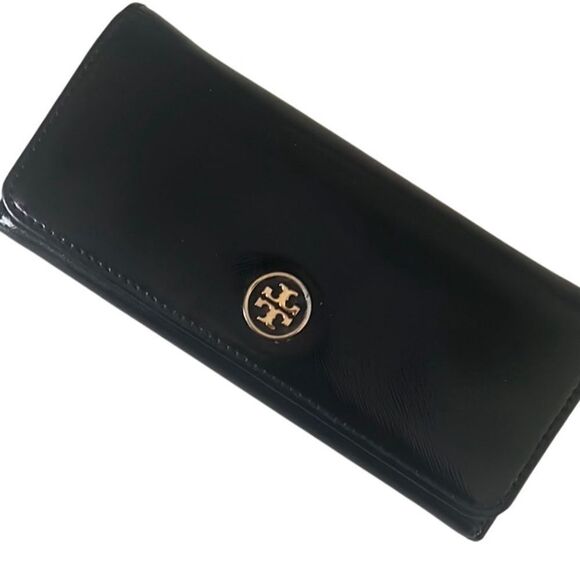 Tory Burch Black Leather Long Continental Evelope Wallet - Picture 1 of 14